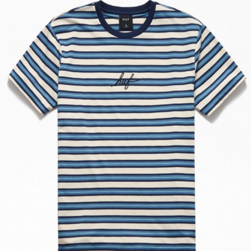 HUF Striped Domestic Horizon Knit T-Shirt Size Small